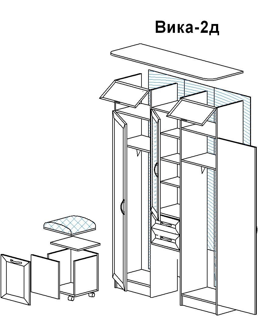 Модульная прихожая Вика 2Д